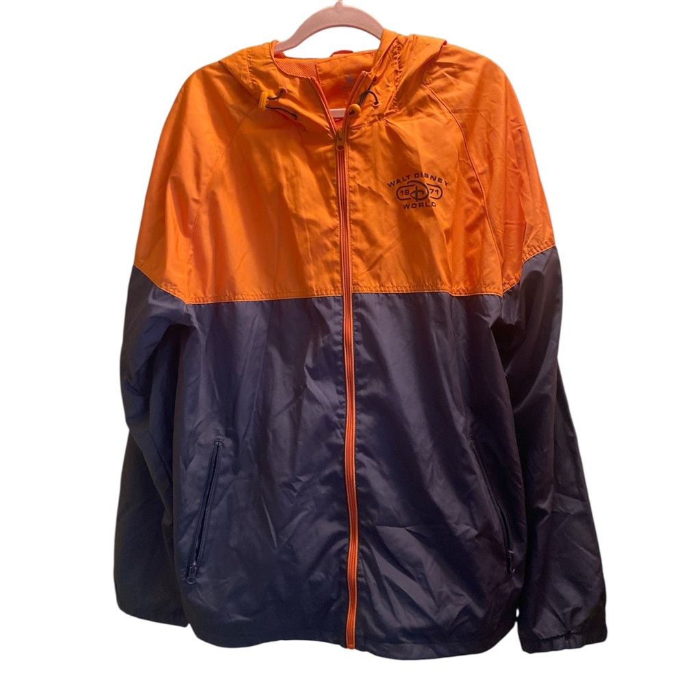 Vintage Disney Parks Men’s Orange and Blue Lightweight Jacket